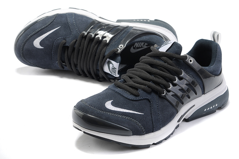 New Nike Air Presto Suede Deep Blue White Sport Shoes - Click Image to Close