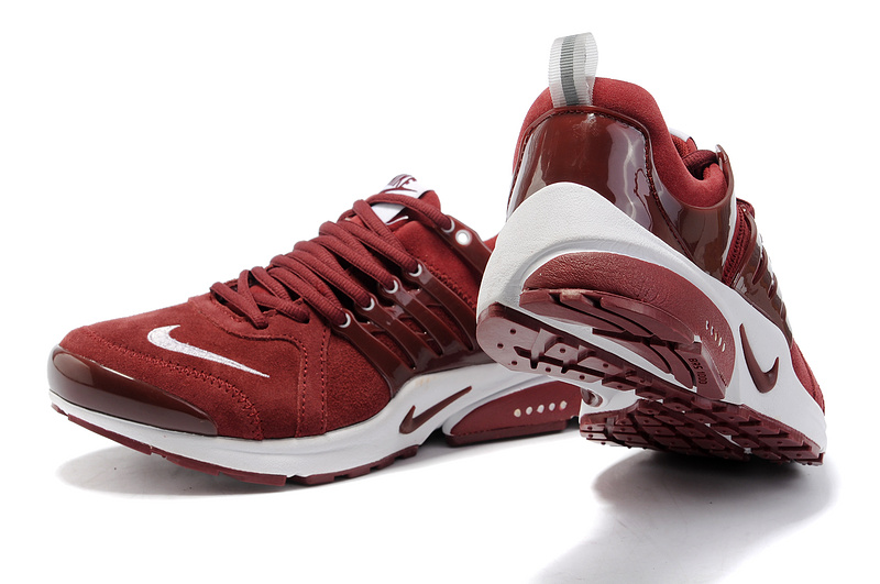 New Nike Air Presto Suede Wine Red White Lover Sport Shoes - Click Image to Close