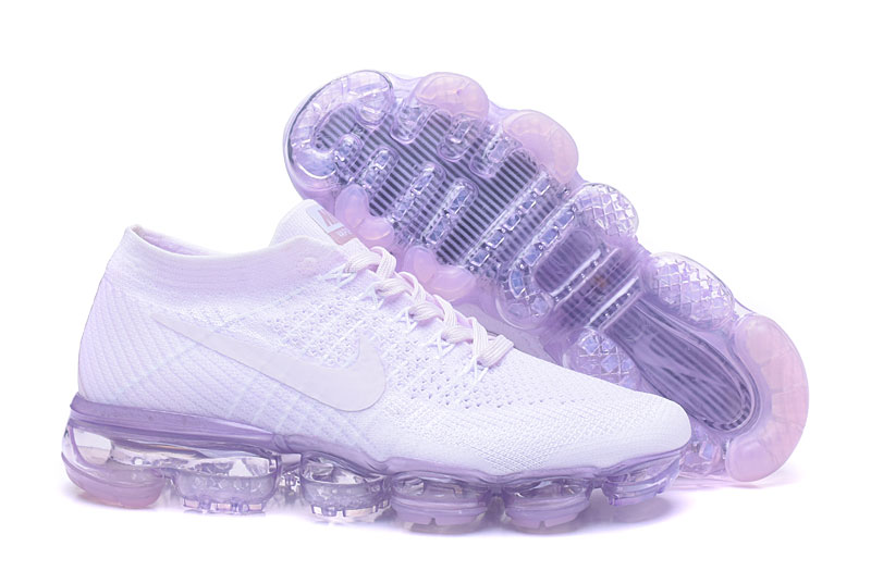 Nike Air VaporMax Flyknit White Purple Sole Shoes