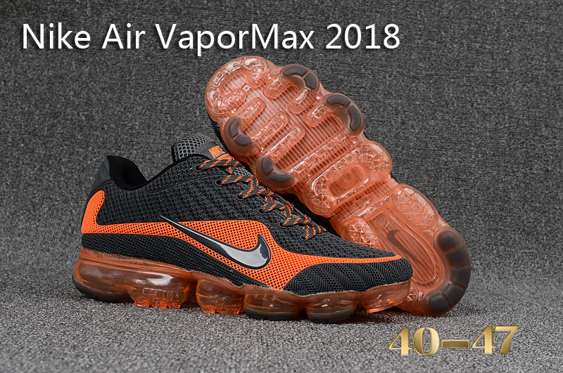 Nike Air VaporMax 2018 Black Orange Shoes - Click Image to Close