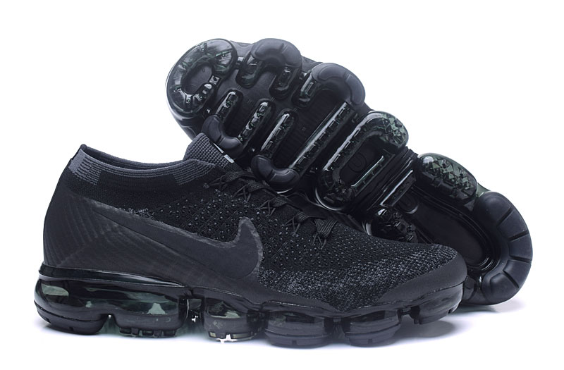 Nike Air VaporMax 2018 Flyknit All Black Shoes - Click Image to Close