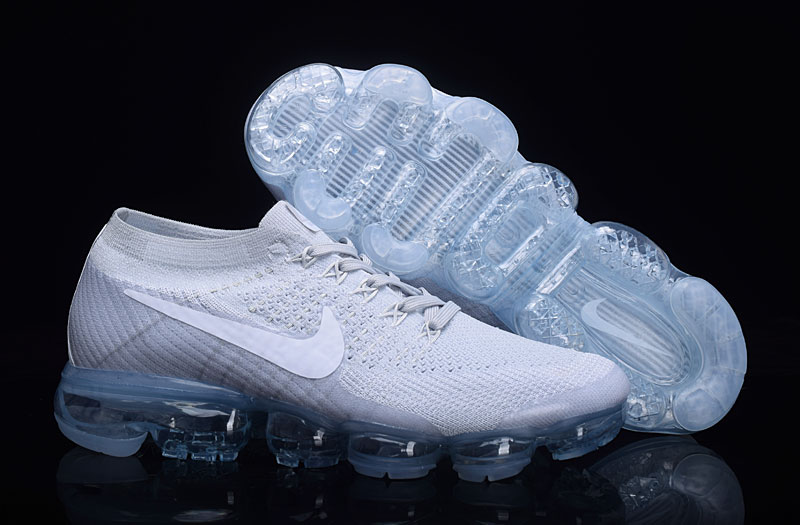 Nike Air VaporMax Flyknit White Blue Sole Shoes - Click Image to Close