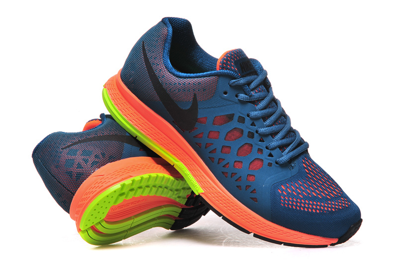 Nike Air Zoom Pegasus 31 Deep Blue Orange Fluorscent Running Shoes - Click Image to Close