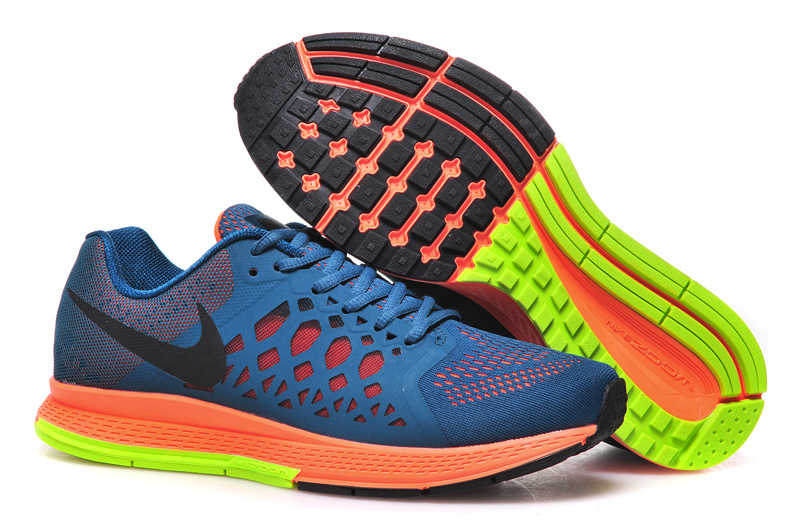 Nike Air Zoom Pegasus 31 Deep Blue Orange Fluorscent Running Shoes