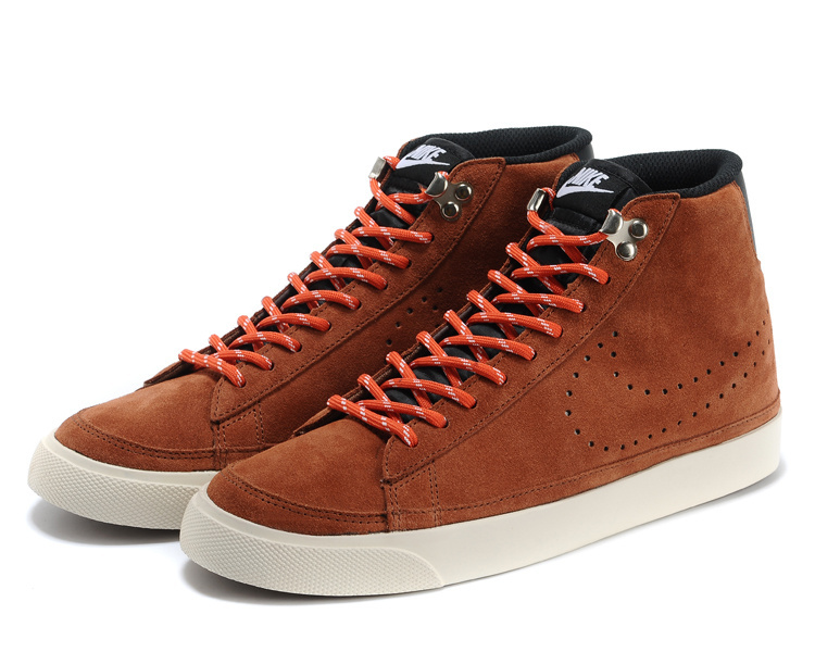 Nike Blazer 2 High Brown Reddish Orange Shoes - Click Image to Close