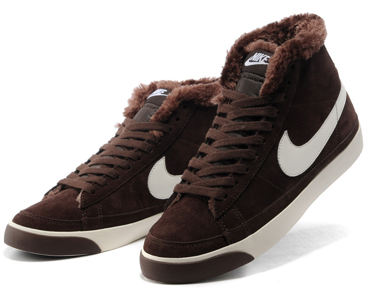 Nike Blazer 2 High Wool Dark Brown Shoes - Click Image to Close