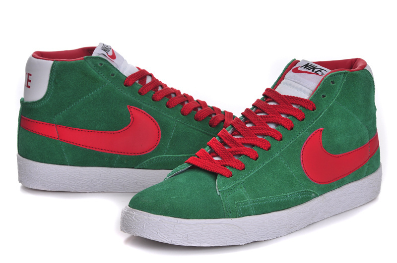 Nike Blazer High Green Red Women's Shoes