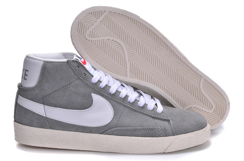 Nike Blazer High Light Grey White Shoes - Click Image to Close