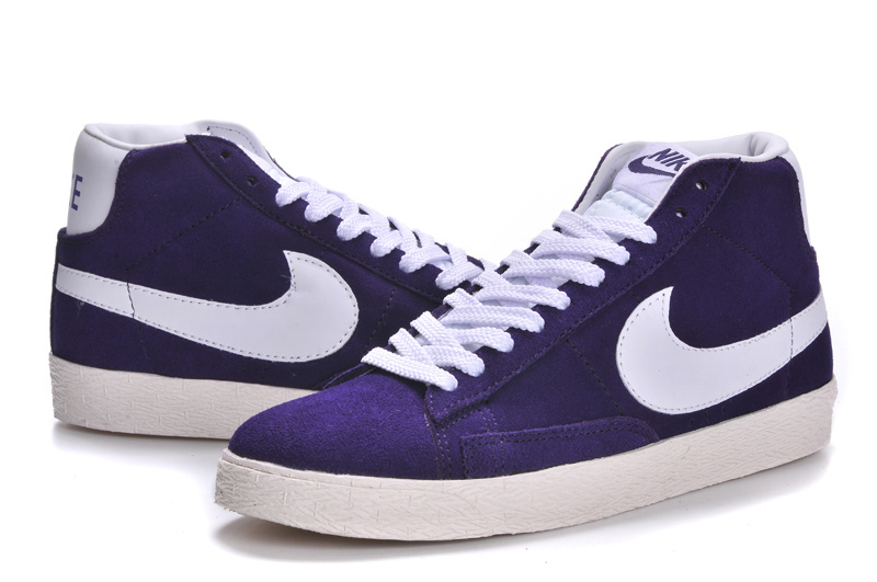Nike Blazer High Purple White Shoes - Click Image to Close