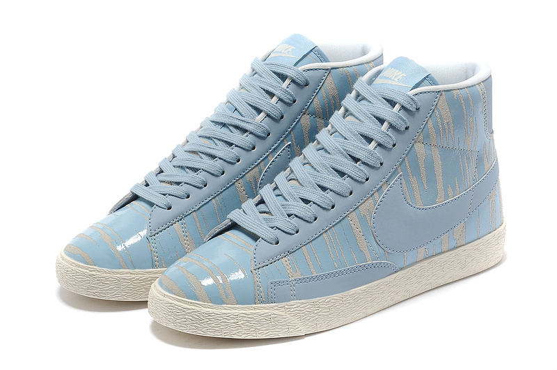 Nike Blazer Zebra Stripe Baby Blue White Men's Shoes