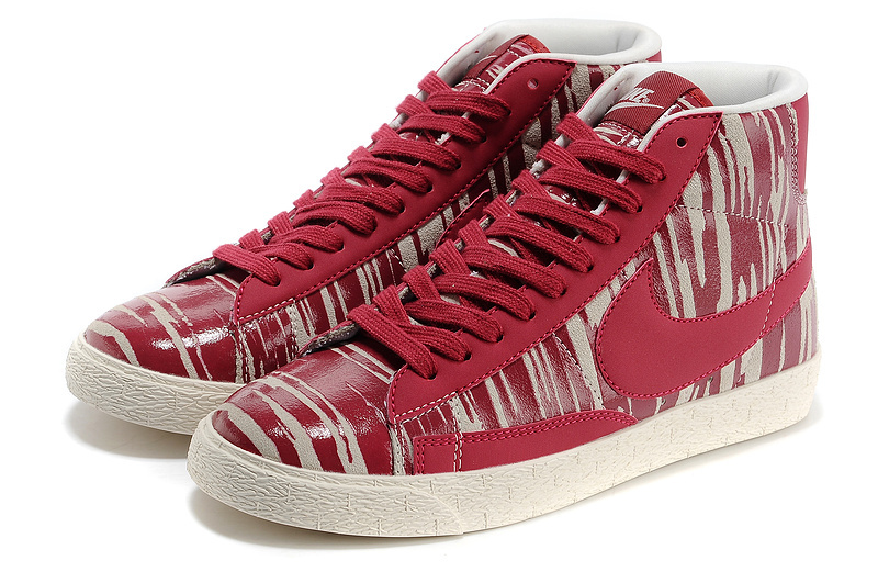Nike Blazer Zebra Stripe Red White Men's Shoes - Click Image to Close