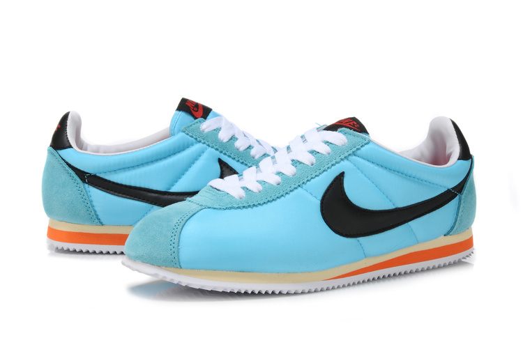 Women Nike Classic Cortez Nylon Blue White Shoes - Click Image to Close