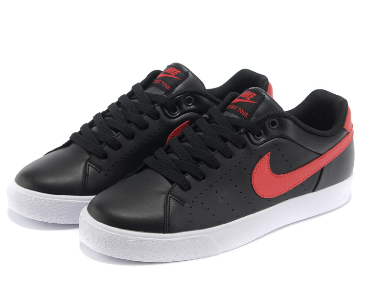 Nike Court Tour 1972 Low Black Red Shoes - Click Image to Close