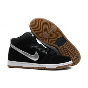 Nike Dunk High SB Black Silver Shoes - Click Image to Close