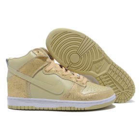 Nike Dunk High SB Light Gold White Shoes