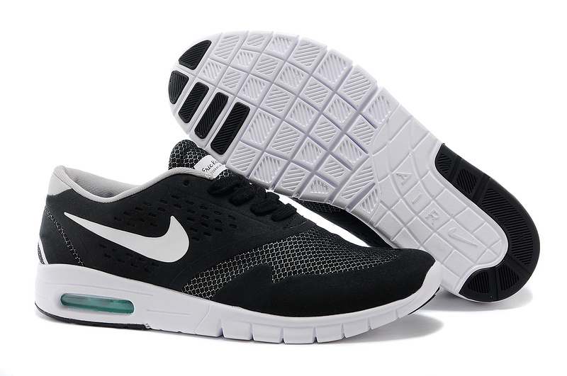 Nike Eric Koston 2 Max Shoes Black White Nike Air Logo - Click Image to Close