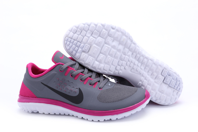 Nike FS Lite Run Shoes Grey Pink For Women - Click Image to Close