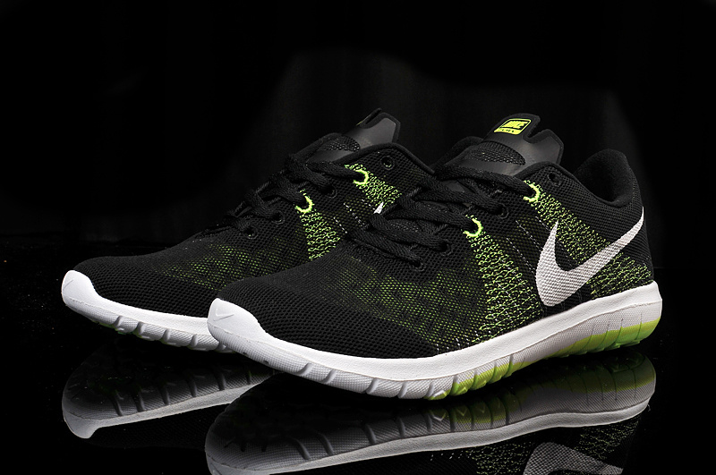 Nike Flex Series Black Green White Running Shoes - Click Image to Close