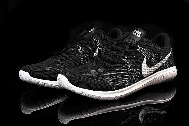 Nike Flex Series Black White Running Shoes - Click Image to Close