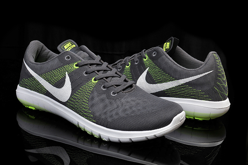 Nike Flex Series Grey Green White Running Shoes - Click Image to Close