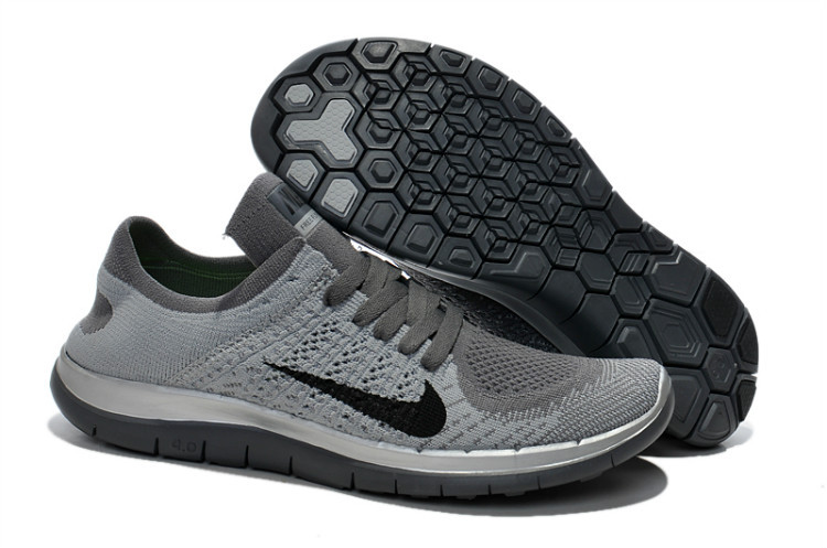 Nike Free 4.0 Flyknit Grey Black Running Shoes