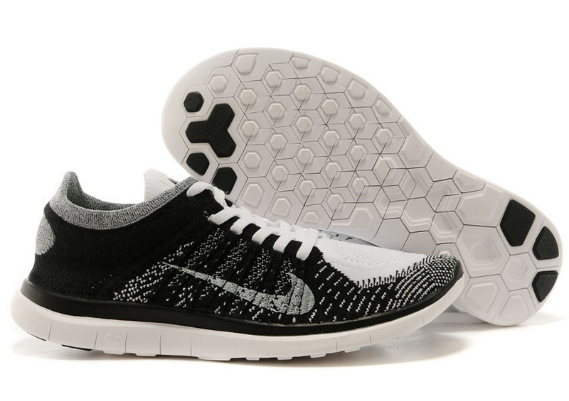 Nike Free 4.0 Flyknit White Black Running Shoes