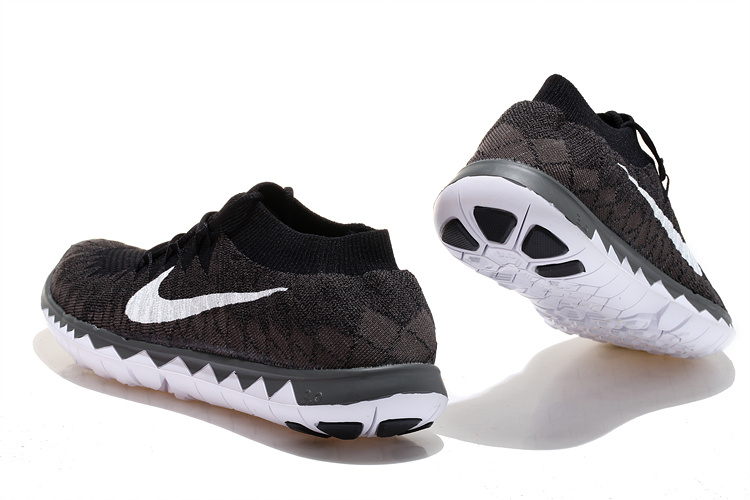 Nike Free 5.0 Flyknit Black White Running Shoes