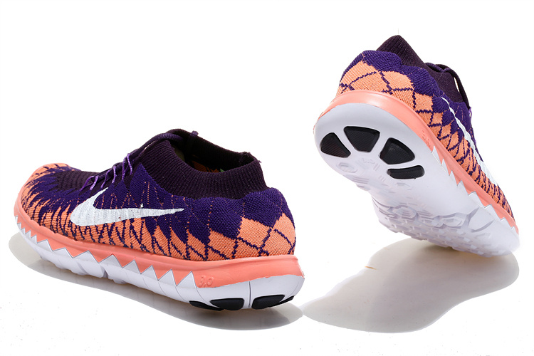 Nike Free 5.0 Flyknit Purple Pink White Running Shoes - Click Image to Close
