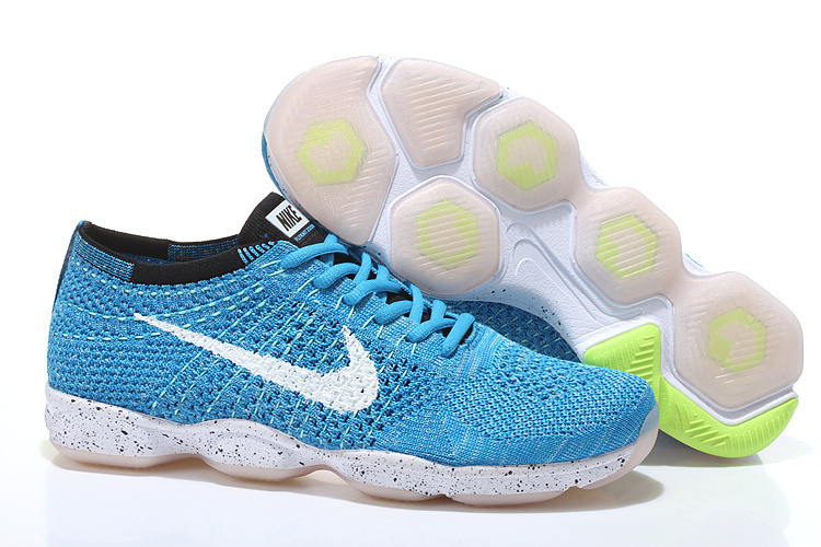 Nike Flyknit Agility Blue White Running Shoes - Click Image to Close