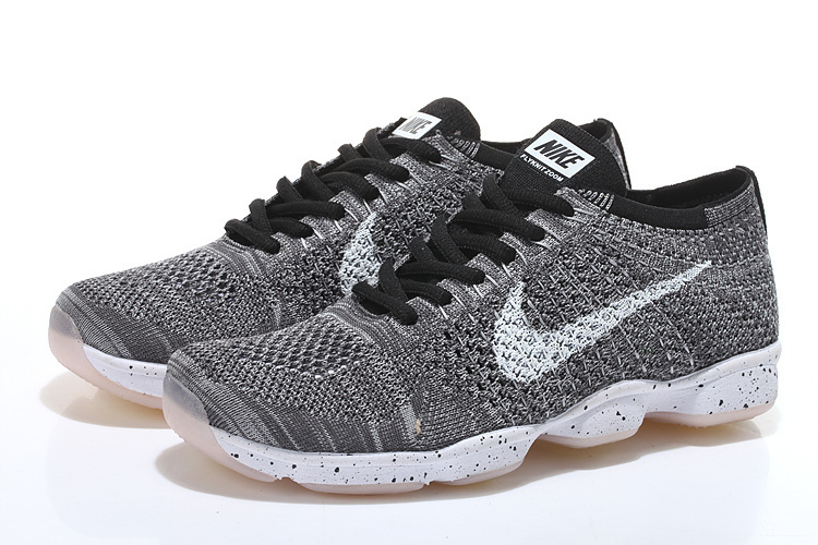 Nike Flyknit Agility Grey Black White Running Shoes - Click Image to Close