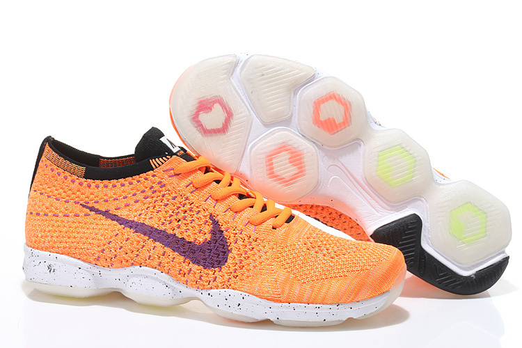 Nike Flyknit Agility Orange Purple Running Shoes - Click Image to Close