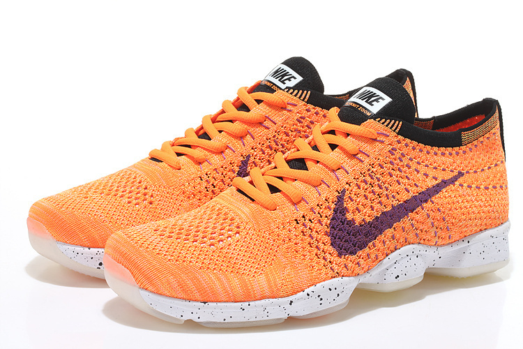 Nike Flyknit Agility Orange Purple Running Shoes - Click Image to Close