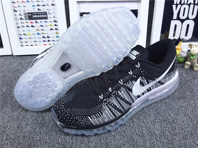 Nike Flyknit Air Max 2014 Black White Shoes