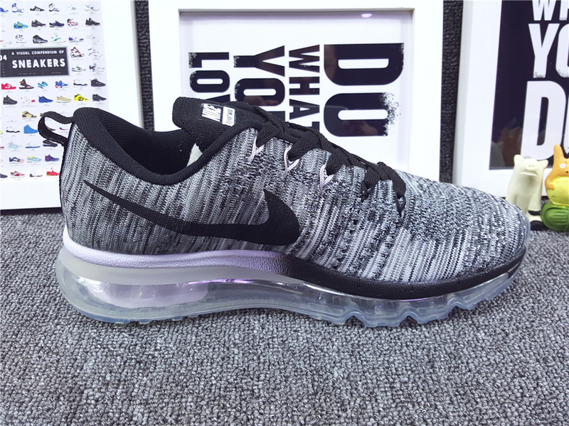 Nike Flyknit Air Max 2014 Grey Black Shoes - Click Image to Close