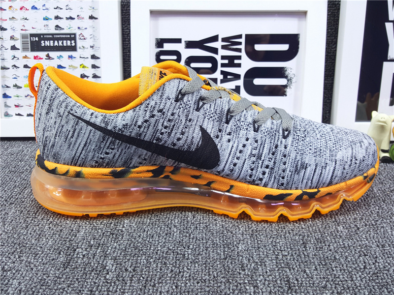 Nike Flyknit Air Max 2014 Grey Yellow Black Shoes