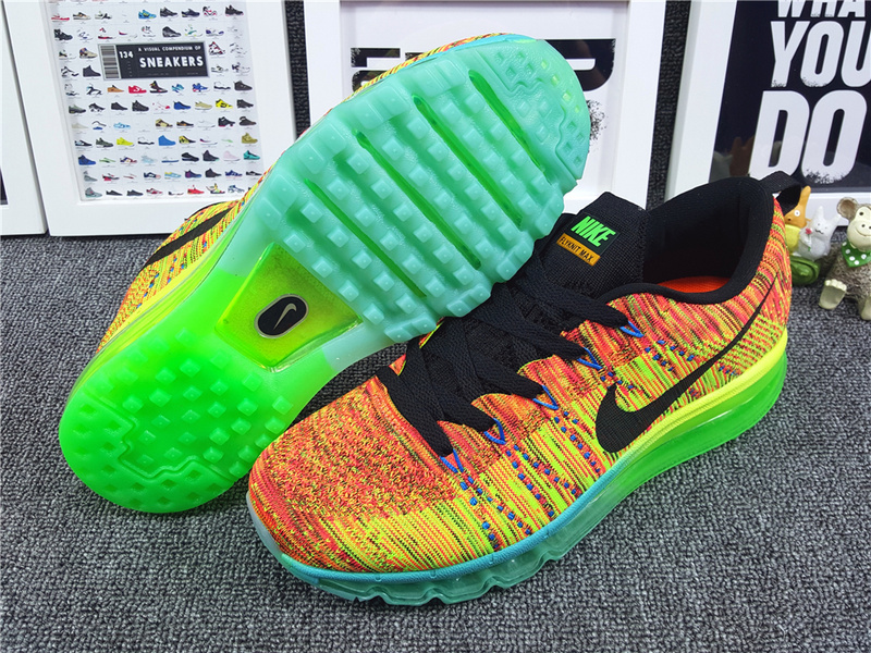 Nike Flyknit Air Max 2014 Orange Yellow Black Shoes