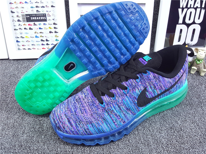 Nike Flyknit Air Max 2014 Purple Blue Black Shoes - Click Image to Close