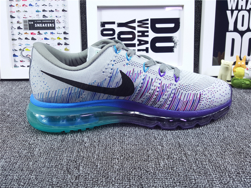 Nike Flyknit Air Max 2014 White Purple Blue Black Shoes