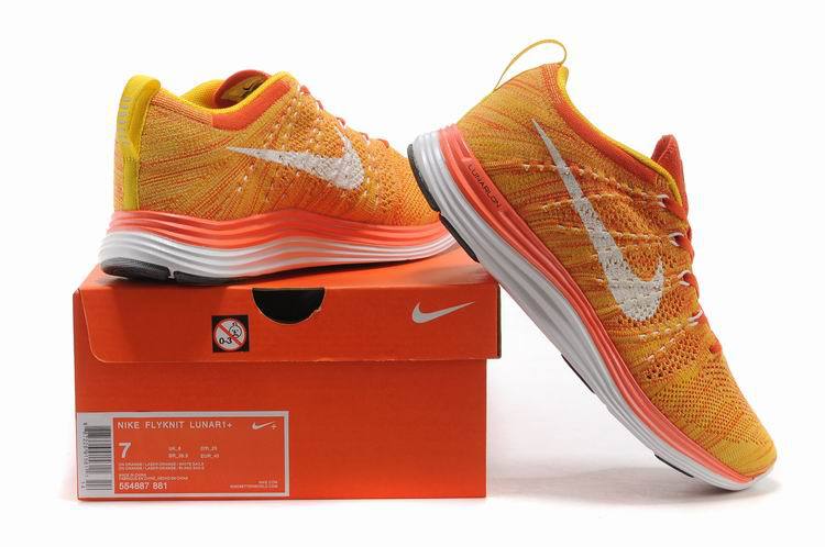 Nike Flyknit Lunar 1 Orange White Shoes