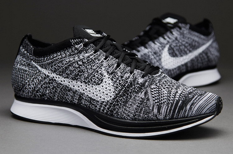 Nike Flyknit Racer Black White Women Shoes