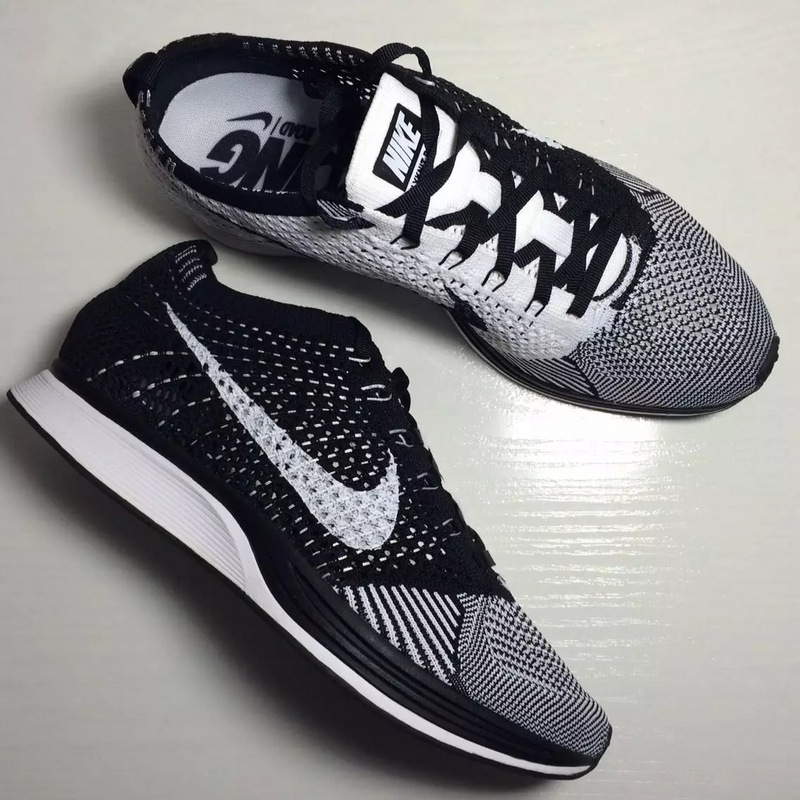 Nike Flyknit Racer Black White Women Shoes