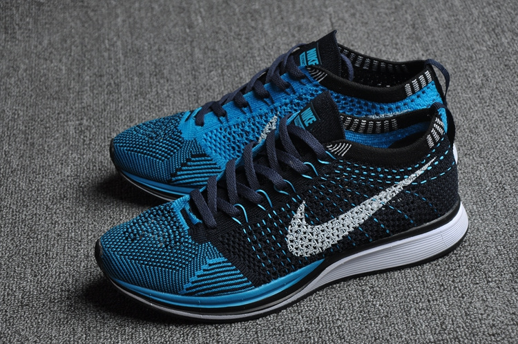 Nike Flyknit Racer Blue Black Shoes - Click Image to Close
