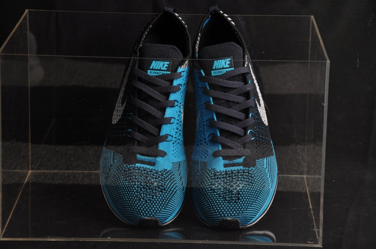 Nike Flyknit Racer Blue Black Women Shoes - Click Image to Close