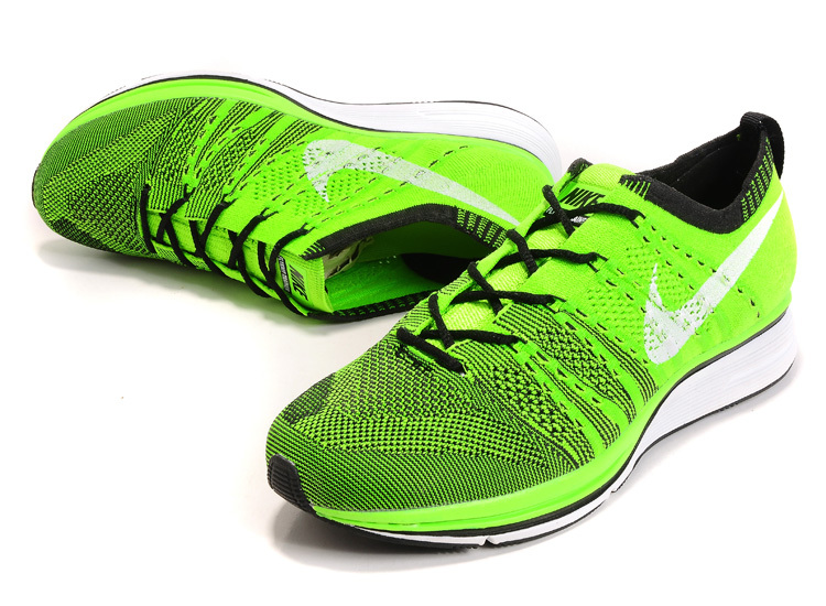 Nike Flyknit Trainer Green Black Shoes - Click Image to Close