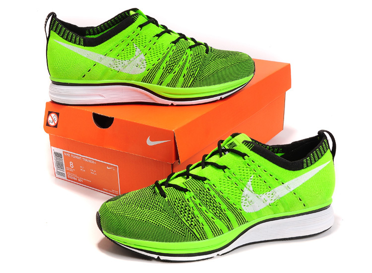 Nike Flyknit Trainer Green Black Shoes - Click Image to Close