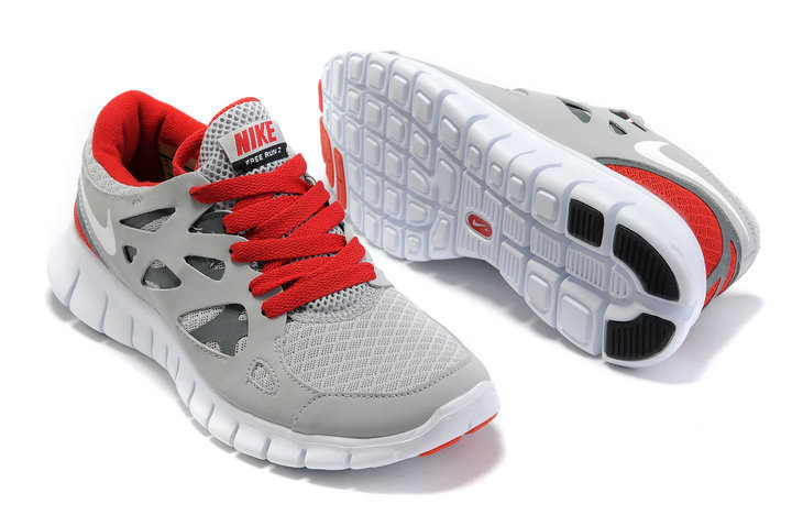 Nike Free 2.0 Blue Grey Red White Running Shoes - Click Image to Close