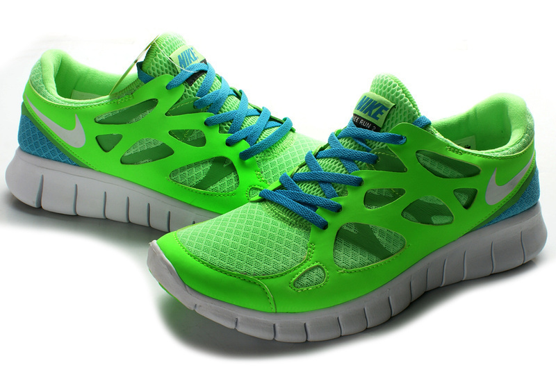 Nike Free 2.0 Green Blue White Running Shoes