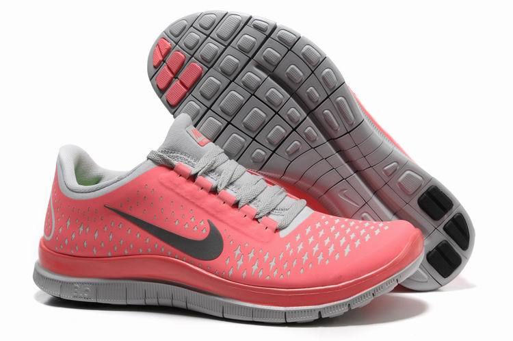 Nike Free 3.0 V4 Pink Grey Running Shoes - Click Image to Close