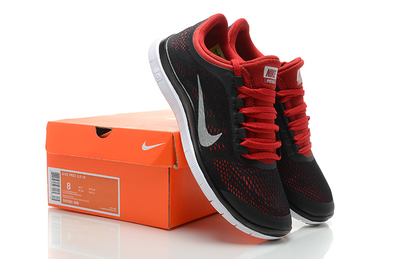 Nike Free 3.0 V5 Black Red Shoes - Click Image to Close