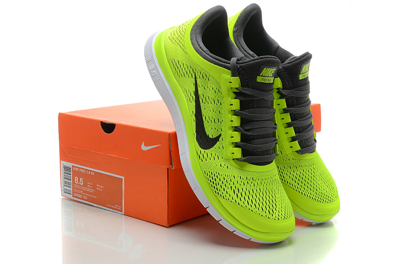 Nike Free 3.0 V5 Fluorscent Green Black Shoes - Click Image to Close